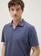 Blue stretch cotton polo shirt_0