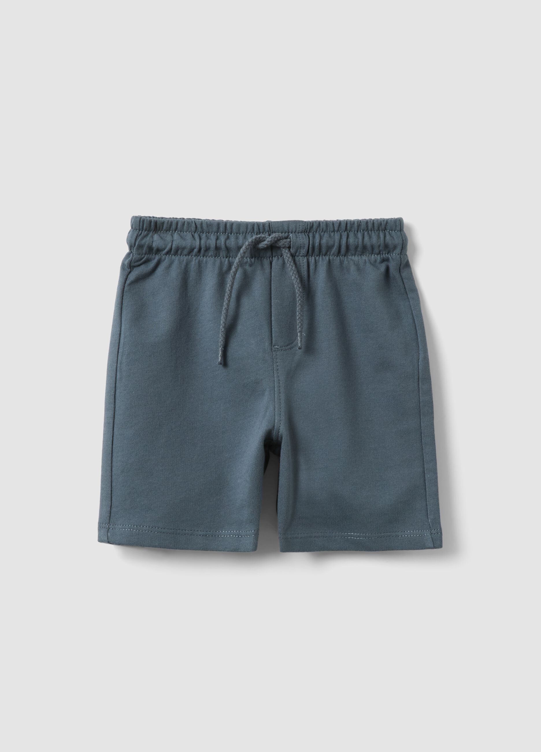 Blue pure cotton regular fit shorts for boys