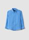 Kids&rsquo; oversized-fit light blue pure linen shirt_0
