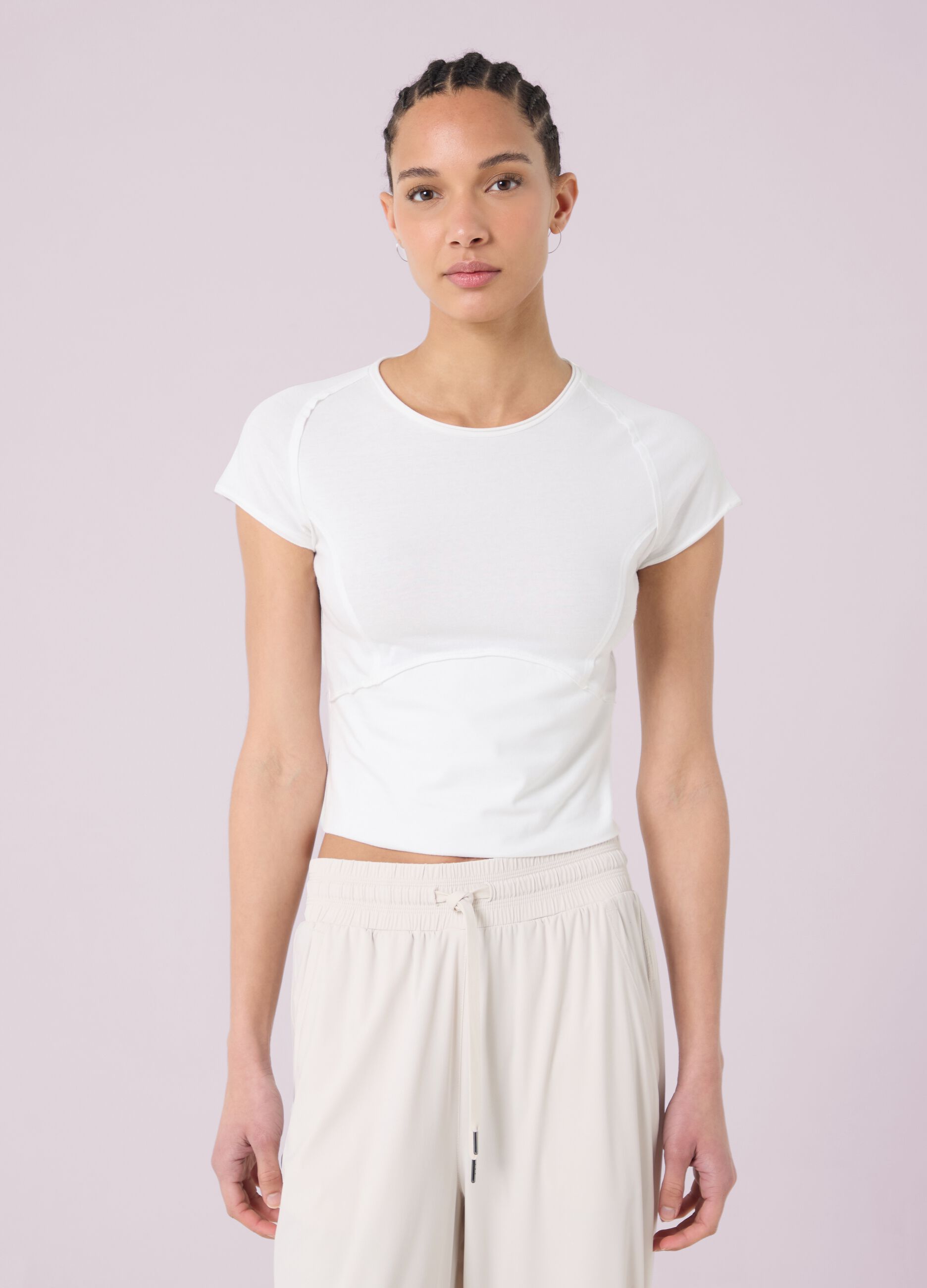 Cropped T-Shirt mit sichtbaren N&auml;hten ALTAVIA STUDIO