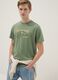Green pure cotton regular fit T-shirt with Milwaukee Bucks print_0