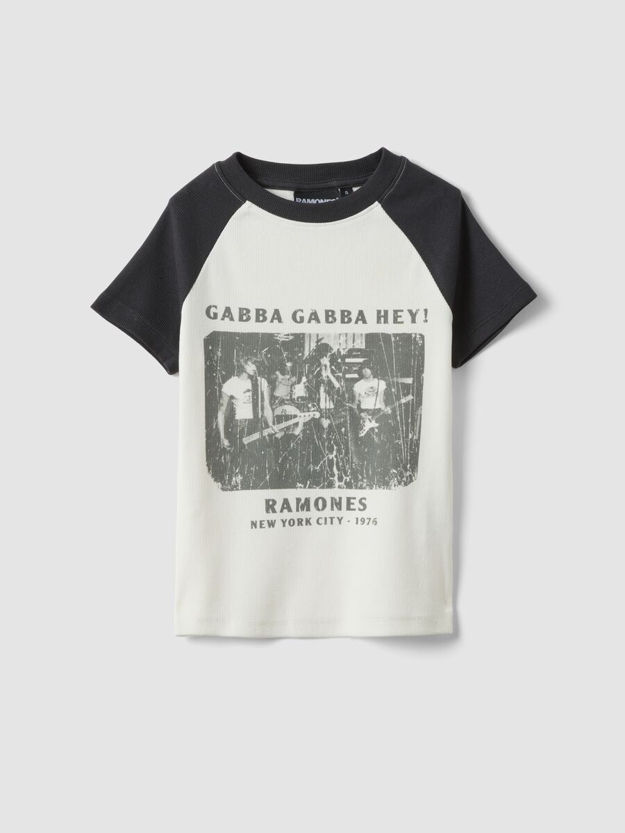 Mehrfarbiges, tailliertes Stretch-Baumwoll-T-Shirt_0