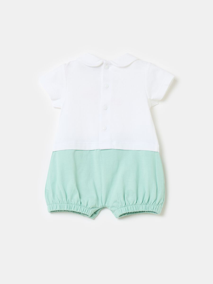 Two-tone short onesie with sea animals print_1