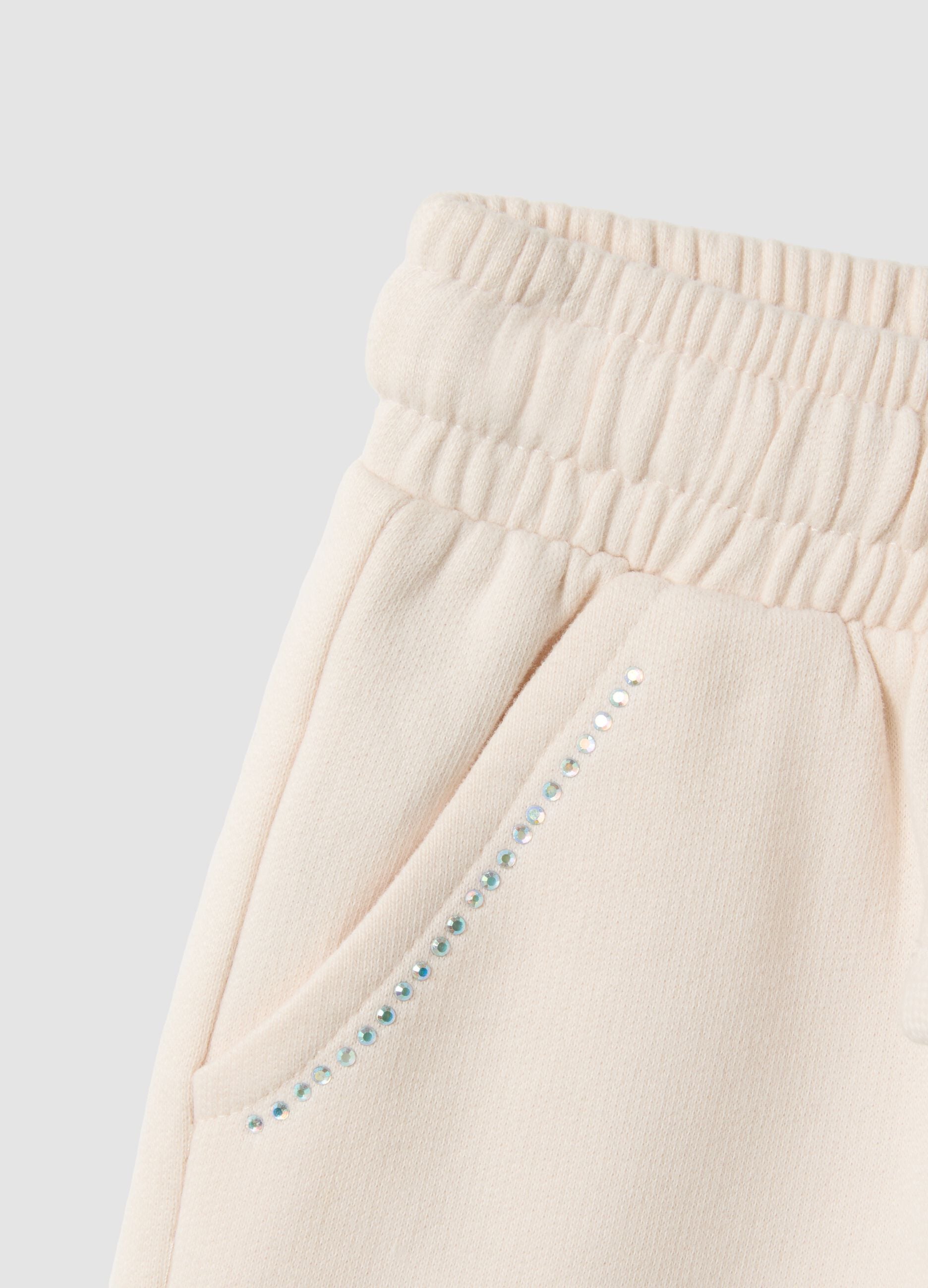 Beige pure cotton joggers