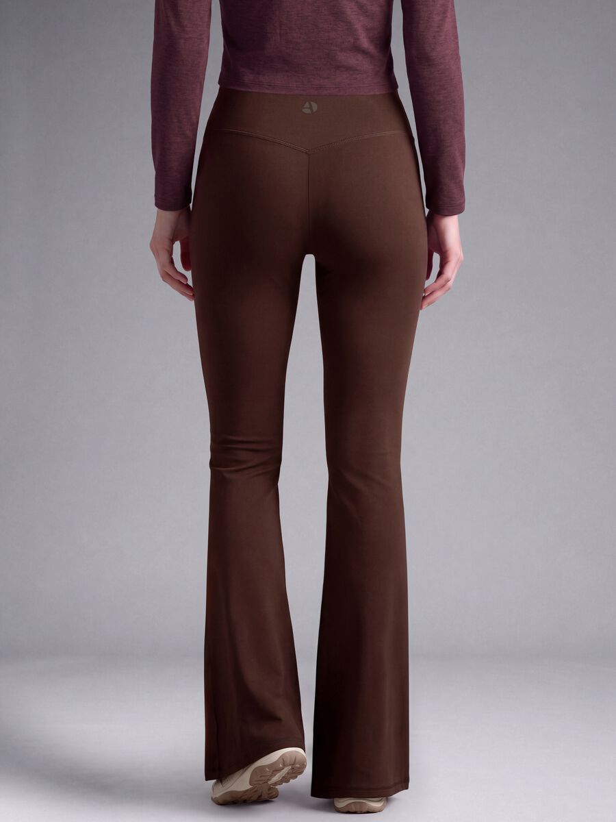 Leggings marroni flare in tessuto elasticizzato traspirante ALTAVIA STUDIO_4