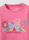 Girls&rsquo; pink stretch-cotton crew-neck printed T-shirt_2