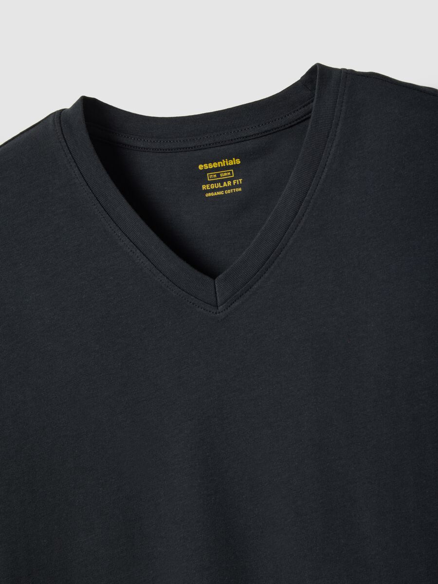 Regular fit pure cotton black T-shirt_1