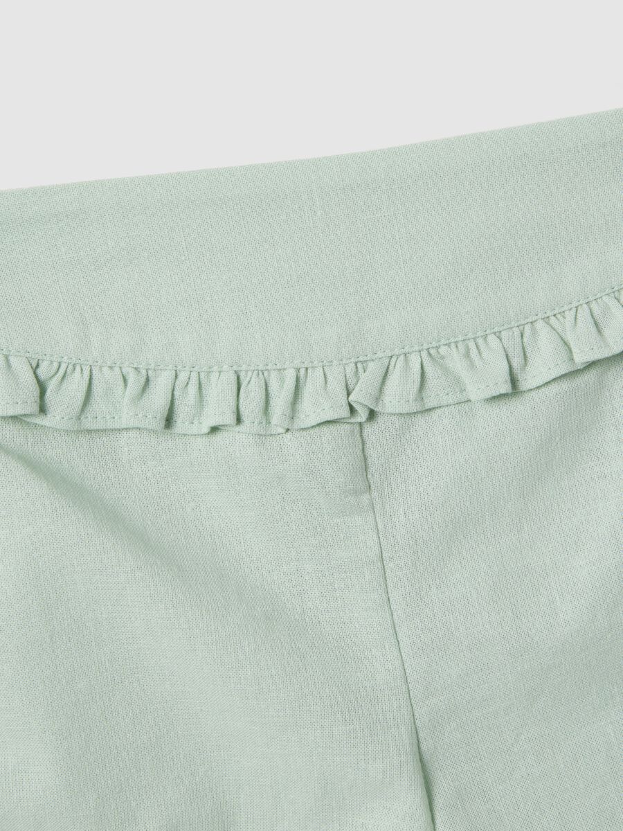 Multicolour cotton and linen blend set for newborn girl with applied flowers_3