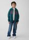 Green cotton-blend kids' hoodie with logo, zip and hood_1