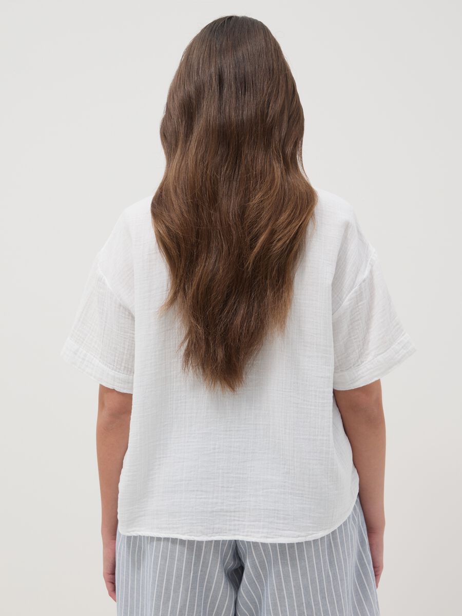 White pure cotton shirt with classic collar_3