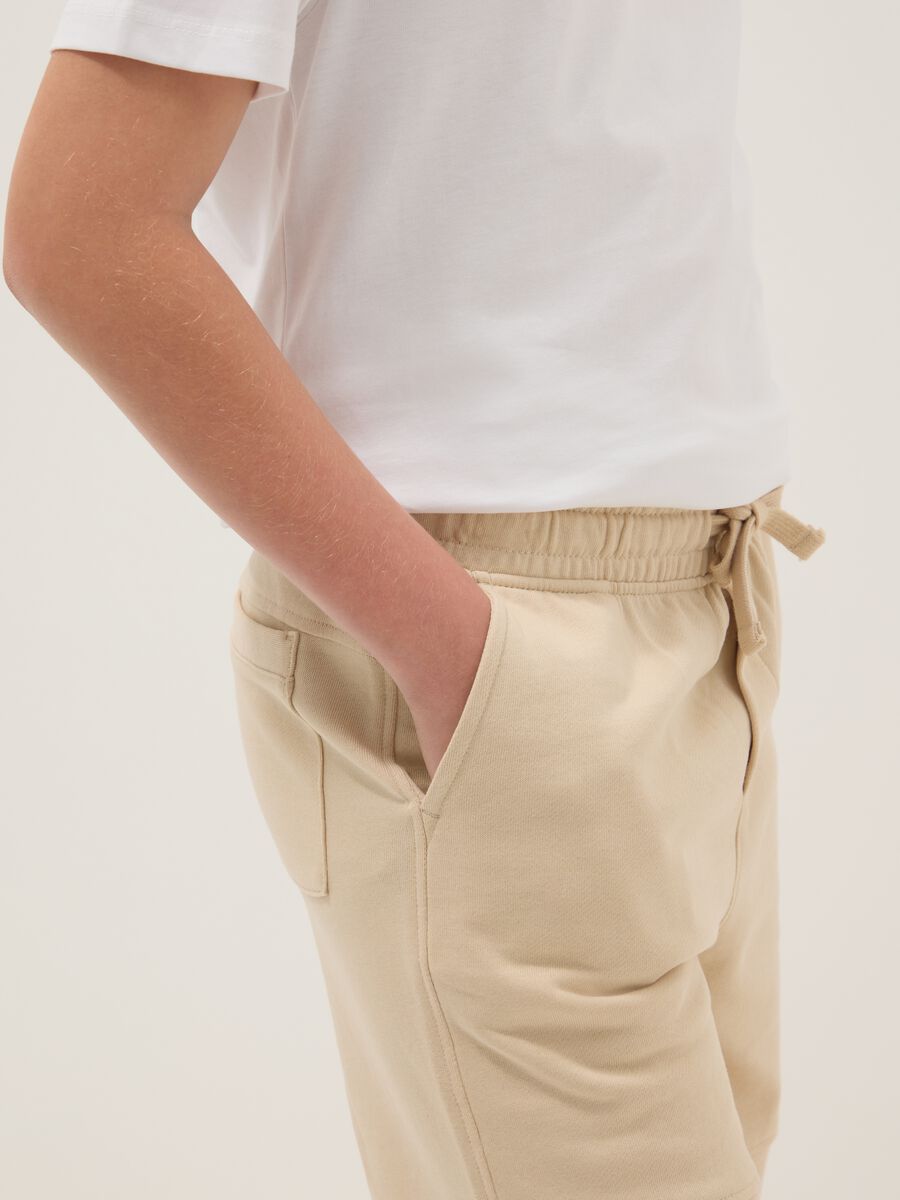 Boys&rsquo; beige pure cotton comfort-fit shorts_2
