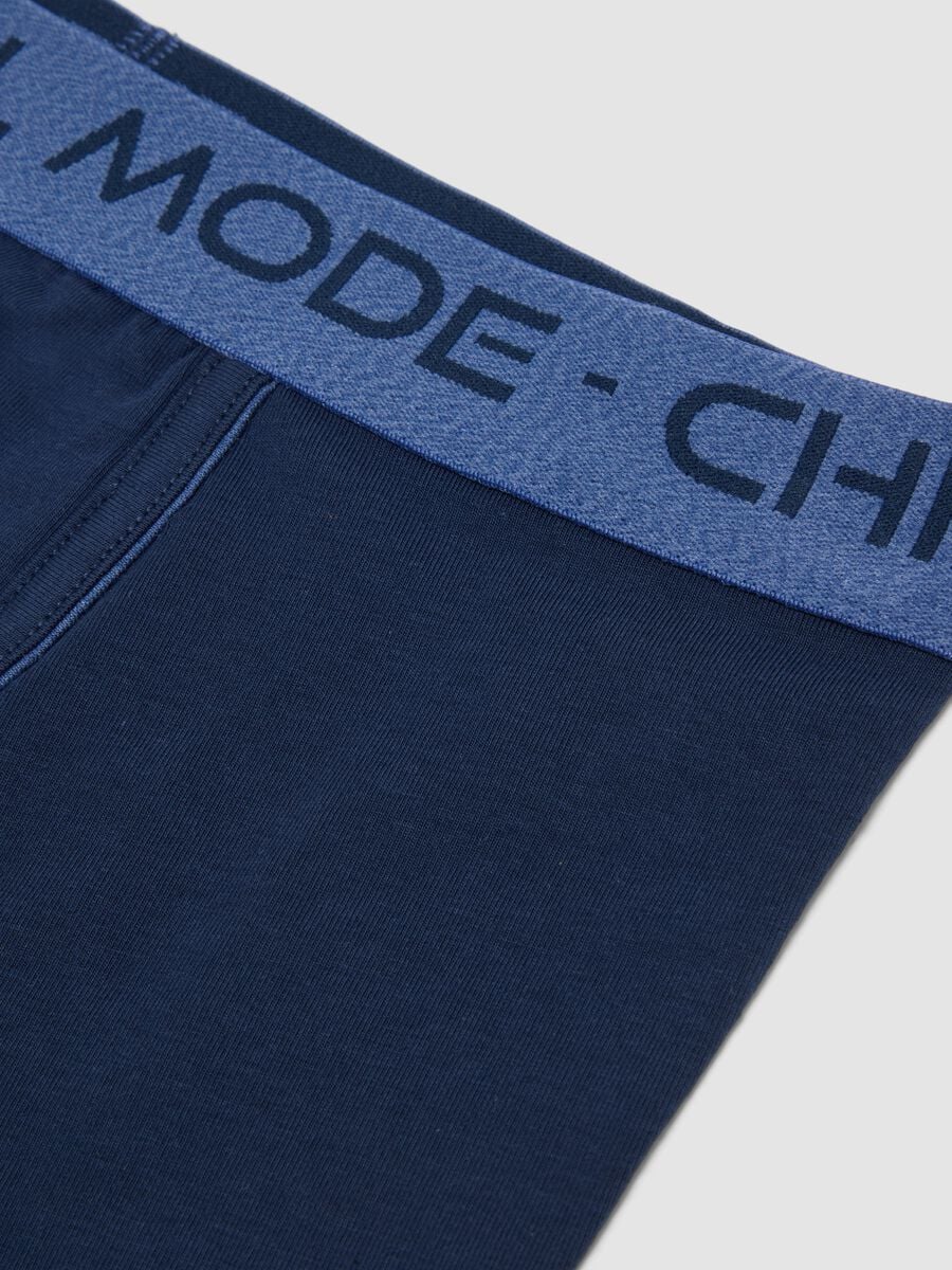 Boxer midi blu in cotone organico elasticizzato per bambino e ragazzo_3