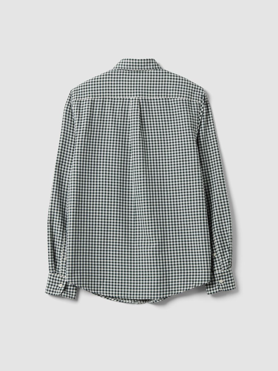 Camisa Oxford verde de cuadros en algod&oacute;n puro con cuello button-down, corte regular_6