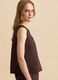 Top castanho oversized em mistura de linho e viscose_0