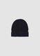 Berretto blu navy in tessuto elasticizzato a costine_0