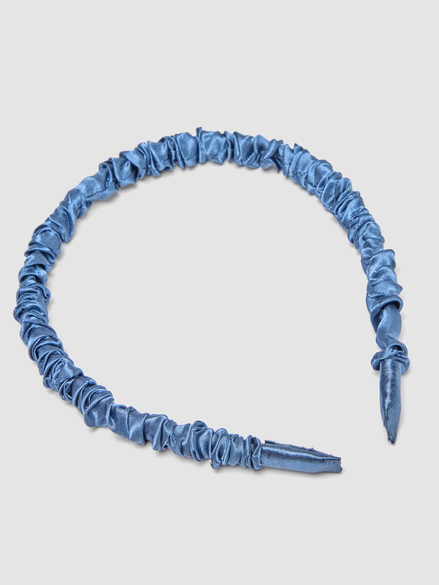 SINCERELY HAIR Serre-t&ecirc;te en satin bleu_1