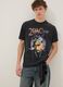 Schwarzes T-Shirt aus reiner Baumwolle mit 2Pac-Print, Relaxed Fit_0