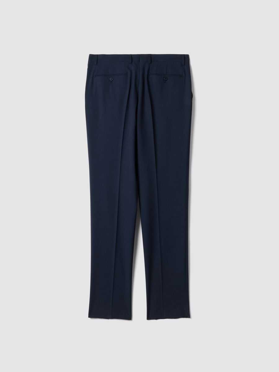 Blue regular-fit stretch viscose trousers_2