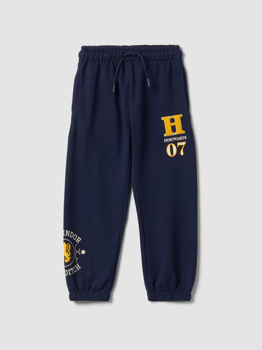 Blue cotton-blend Harry Potter joggers for boys_0