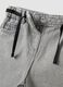 Grey super wide-leg cotton and viscose blend jeans for baby girl_2