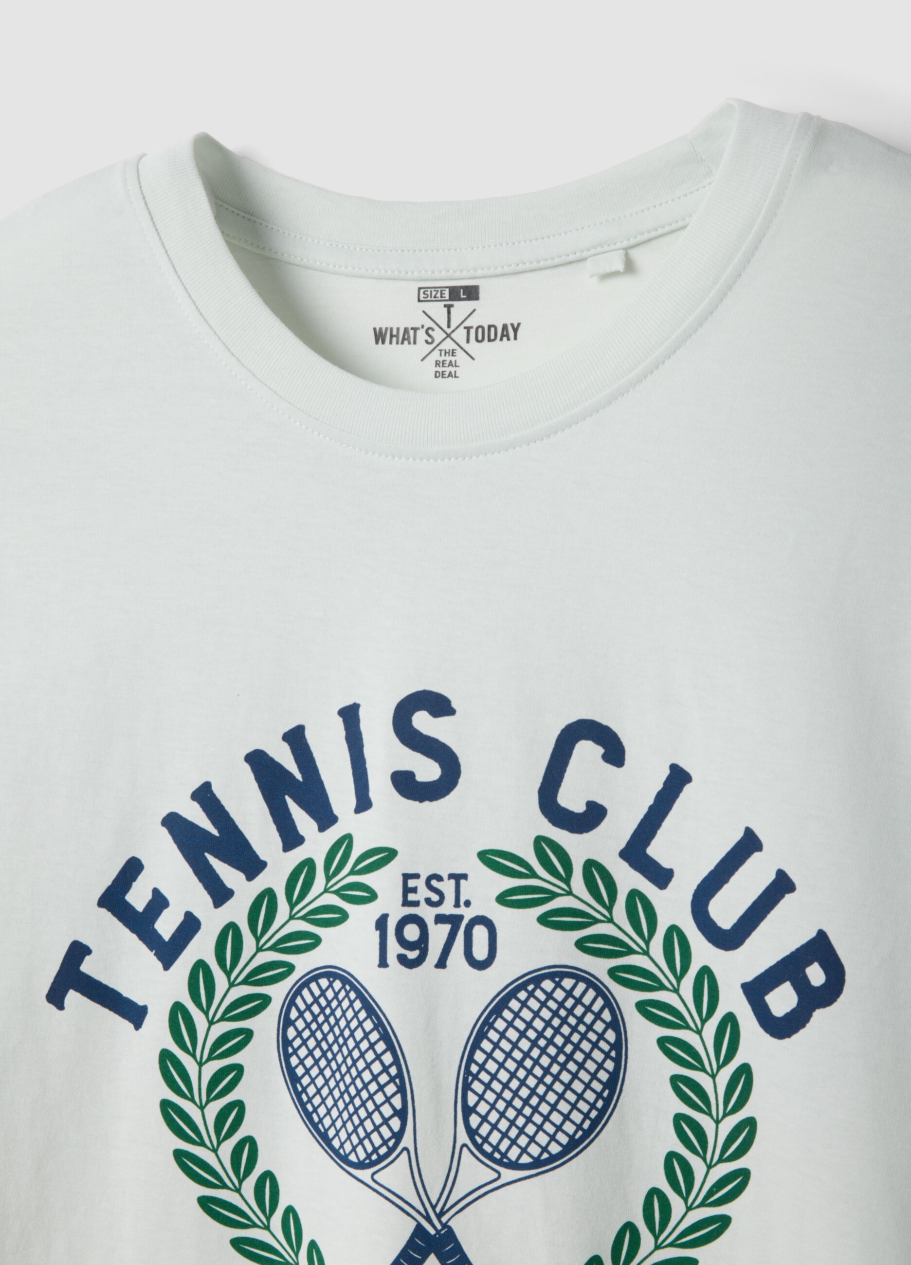 Wei&szlig;es T-Shirt mit Print aus reiner Baumwolle im Regular Fit