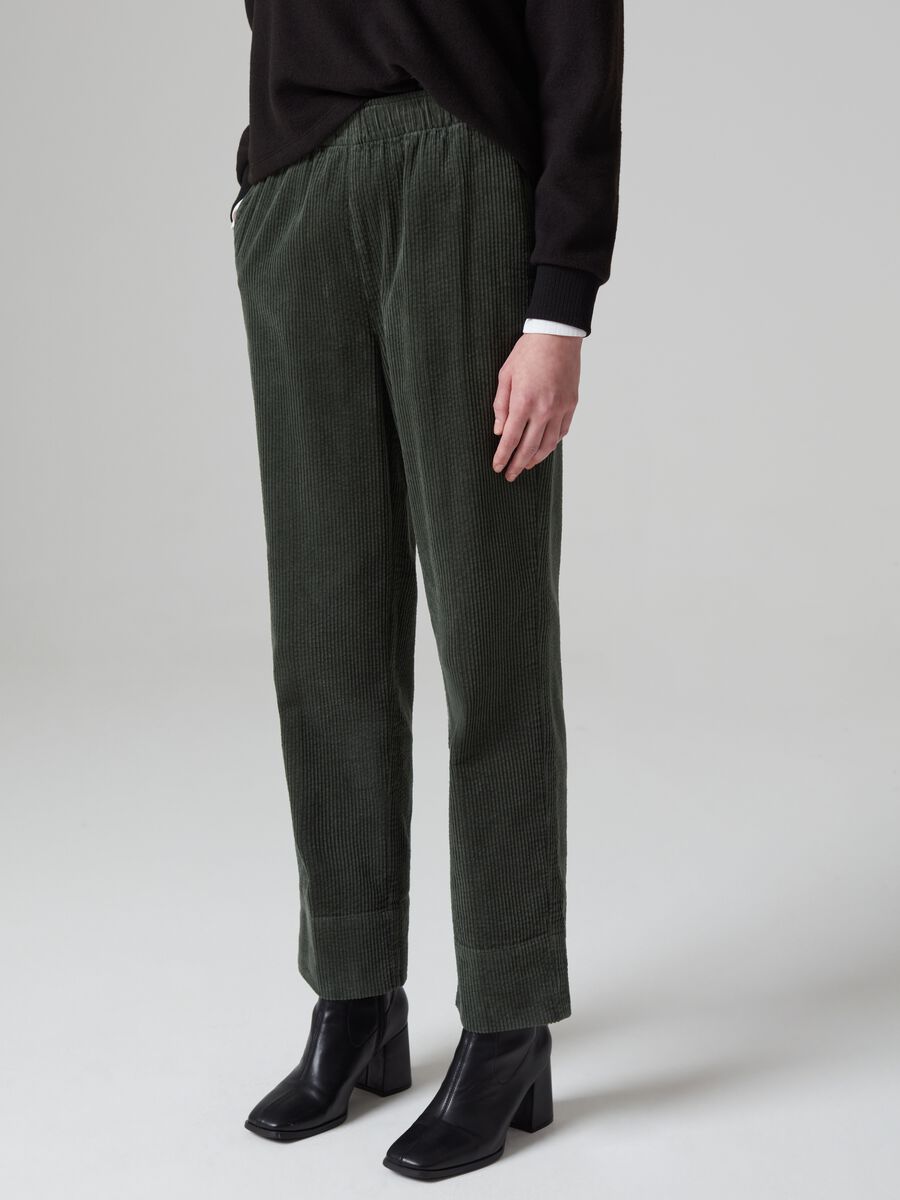 Straight-fit joggers in corduroy_0