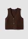 Gilet marrone in misto lana con scollo profondo a V regular fit_4