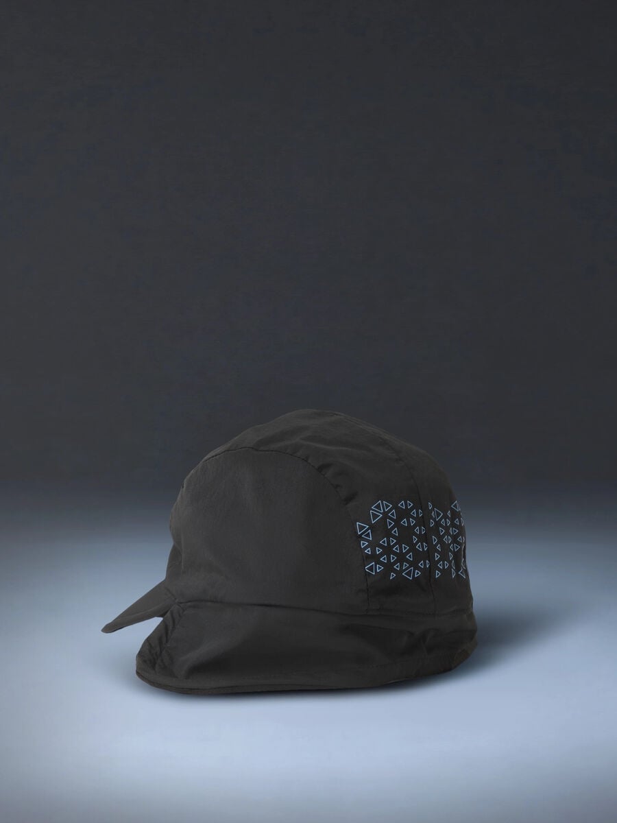 Black aviator cap in breathable stretch fabric ALTAVIA WITH DEBORAH COMPAGNONI_1