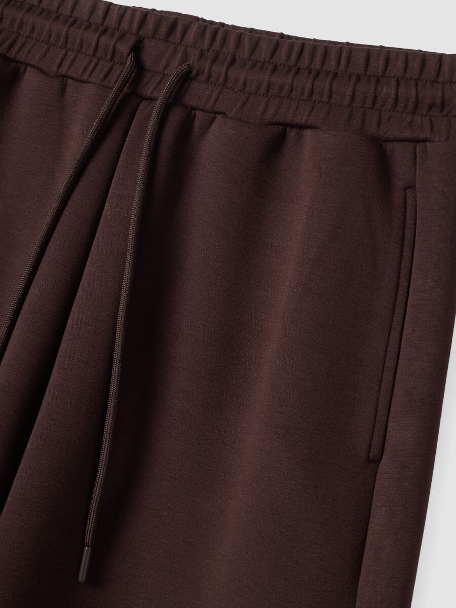Braune Wide-Leg-Hose aus elastischem Modal mit Tunnelzug_5