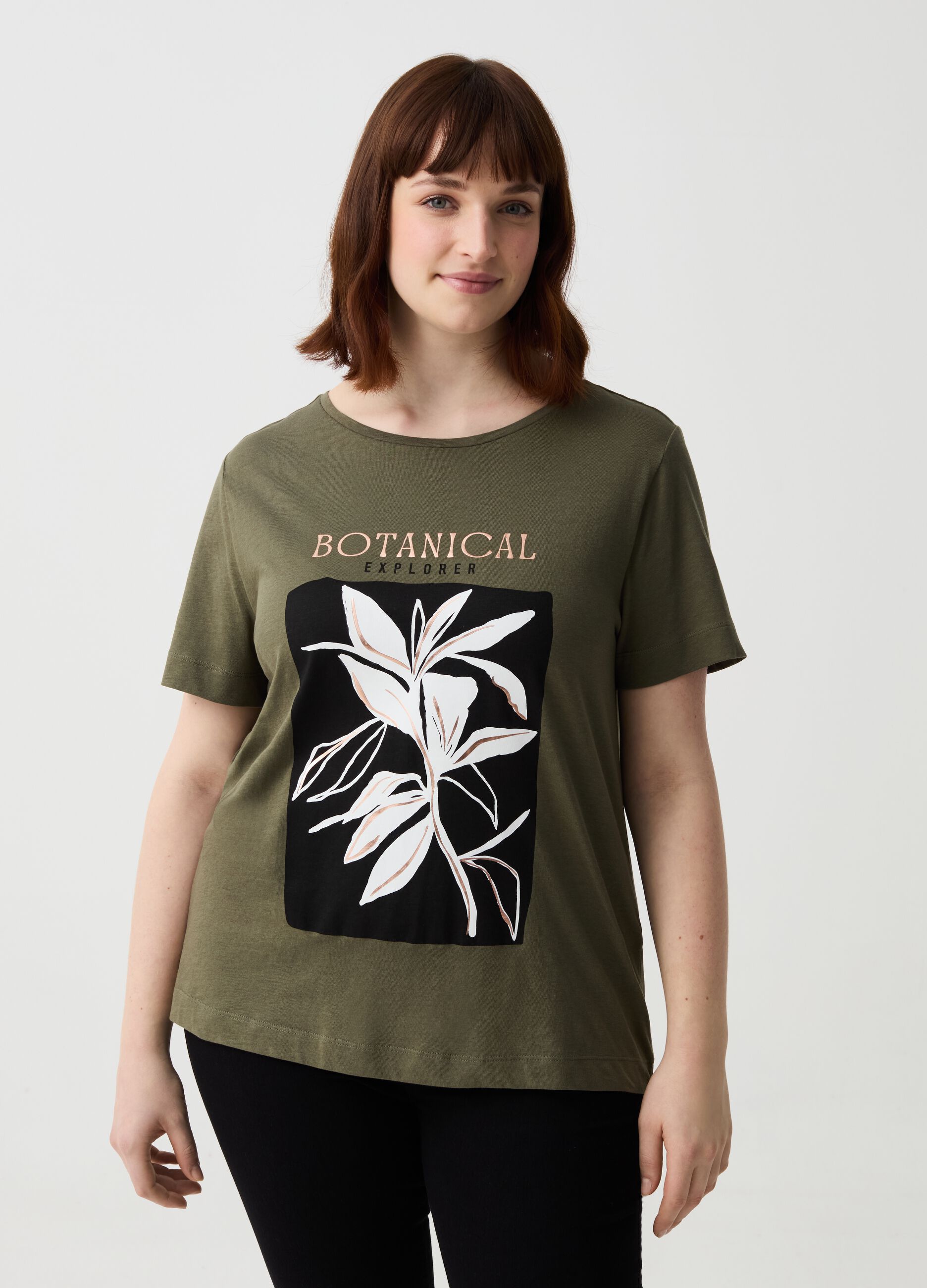 Camiseta de algodón orgánico con estampado Curvy