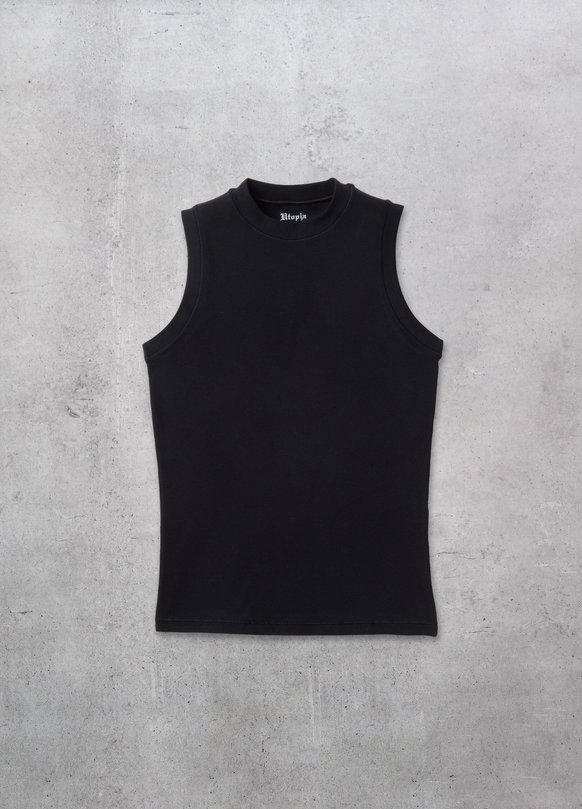 Schwarzes Tanktop mit Mock Neck