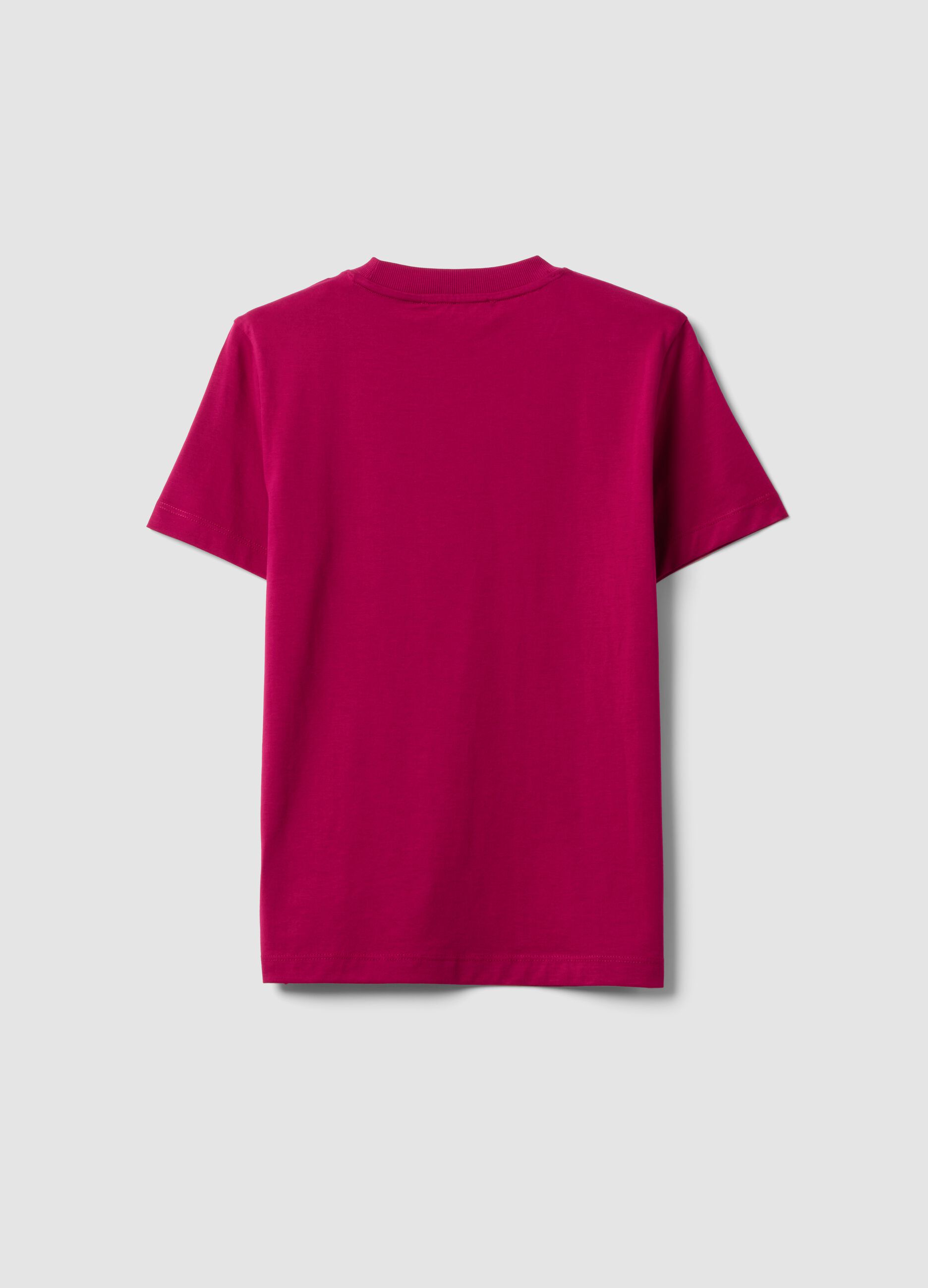 Pink regular-fit crew-neck T-shirt in pure Supima cotton