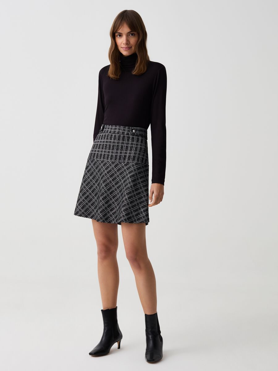 Short full skirt in patterned lurex_0