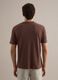 Brown regular fit linen-cotton blend t-shirt_2