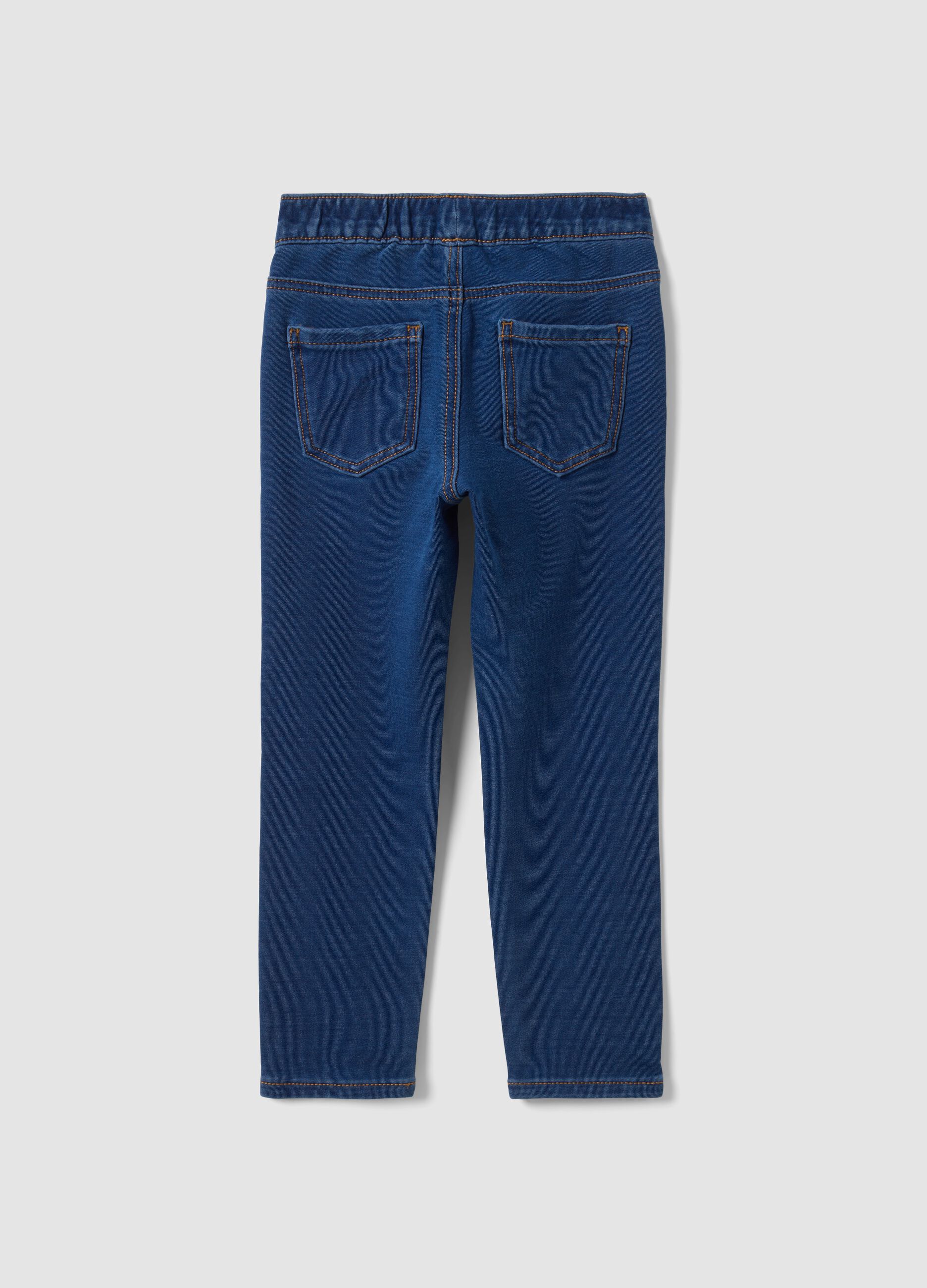 Jeggings blu in cotone elasticizzato skinny fit per bambina