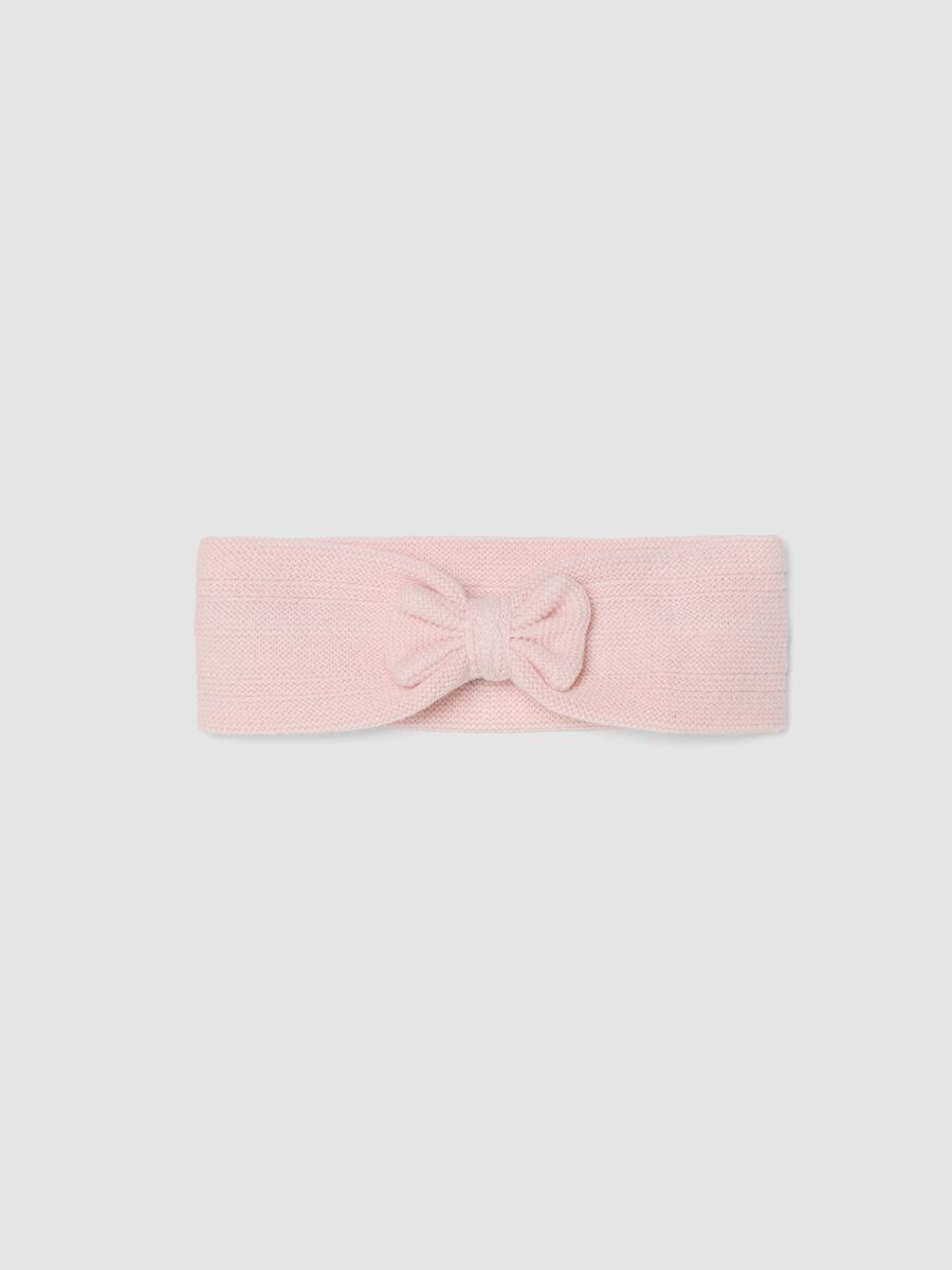 Rosa Stirnband aus Bio-Baumwolle in Strickoptik_0