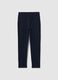 Girls' blue slim fit cotton blend trousers_0