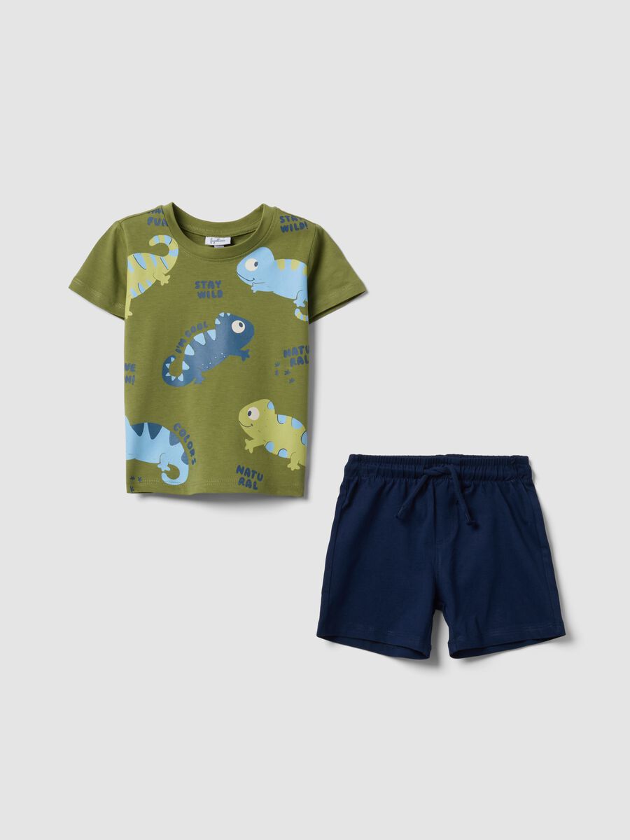 Blue and green pure cotton set for baby boys, regular fit_0