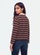 Braunes Polo aus reiner Baumwolle mit Streifen, Langarm, Regular Fit_2
