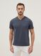 Blue pure cotton regular fit V-neck T-shirt_0