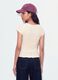 White stretch T-shirt with raised floral texture_2
