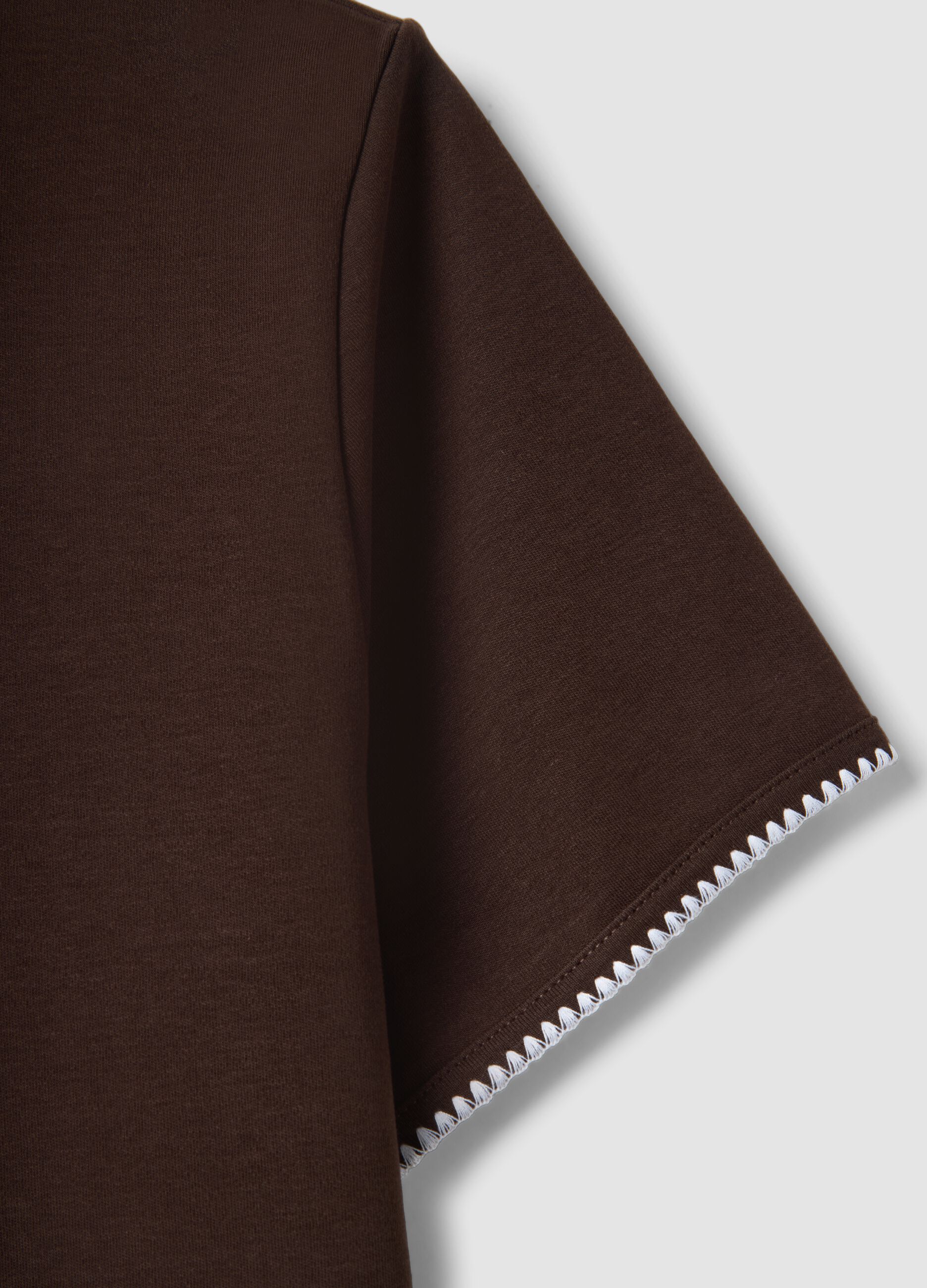 Brown pure cotton short-sleeve T-shirt, regular fit