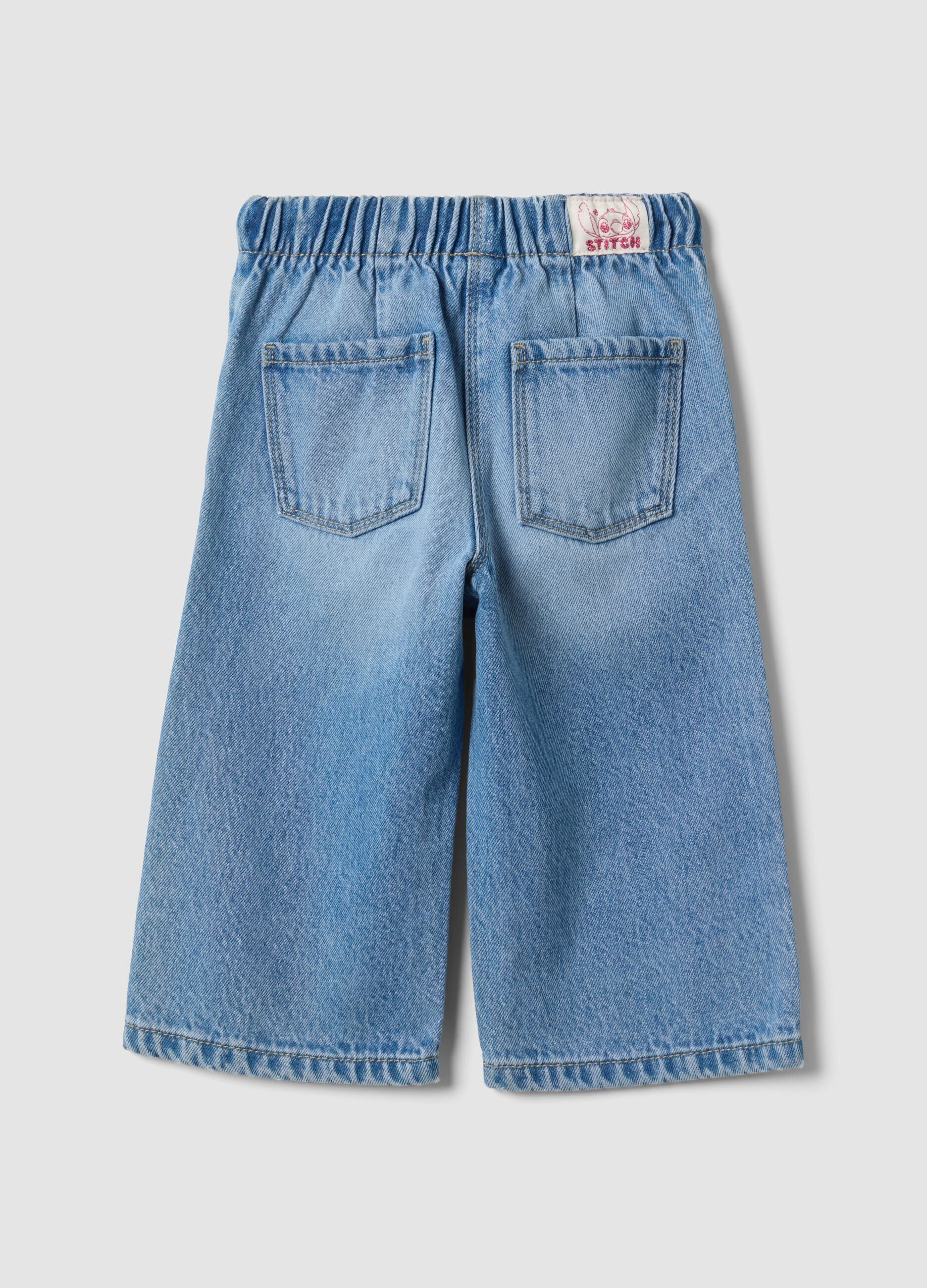 Hellblaue Jeans aus Baumwoll- und Lyocellmix mit Lilo & Stitch Print f&uuml;r Baby-M&auml;dchen