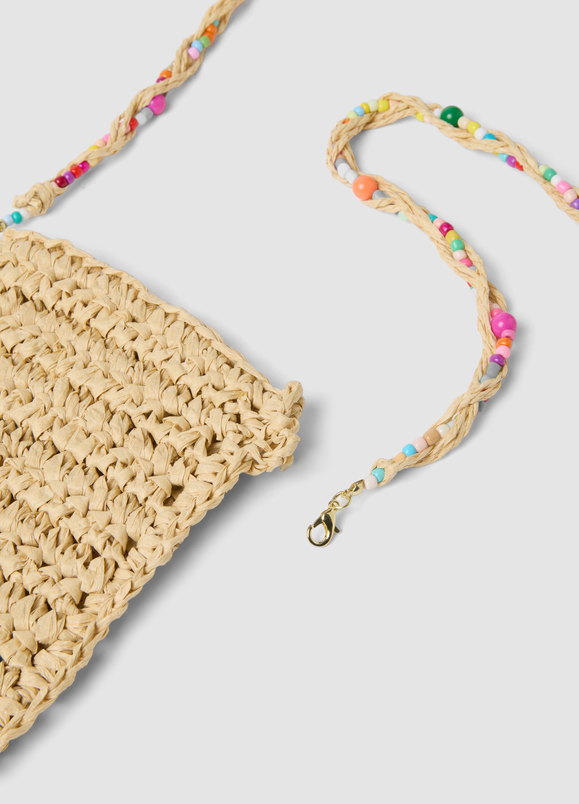 Beige phone pouch in pure paper-fibre fabric