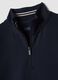 Navy blue breathable stretch-cotton half-zip, 2-way stretch_1