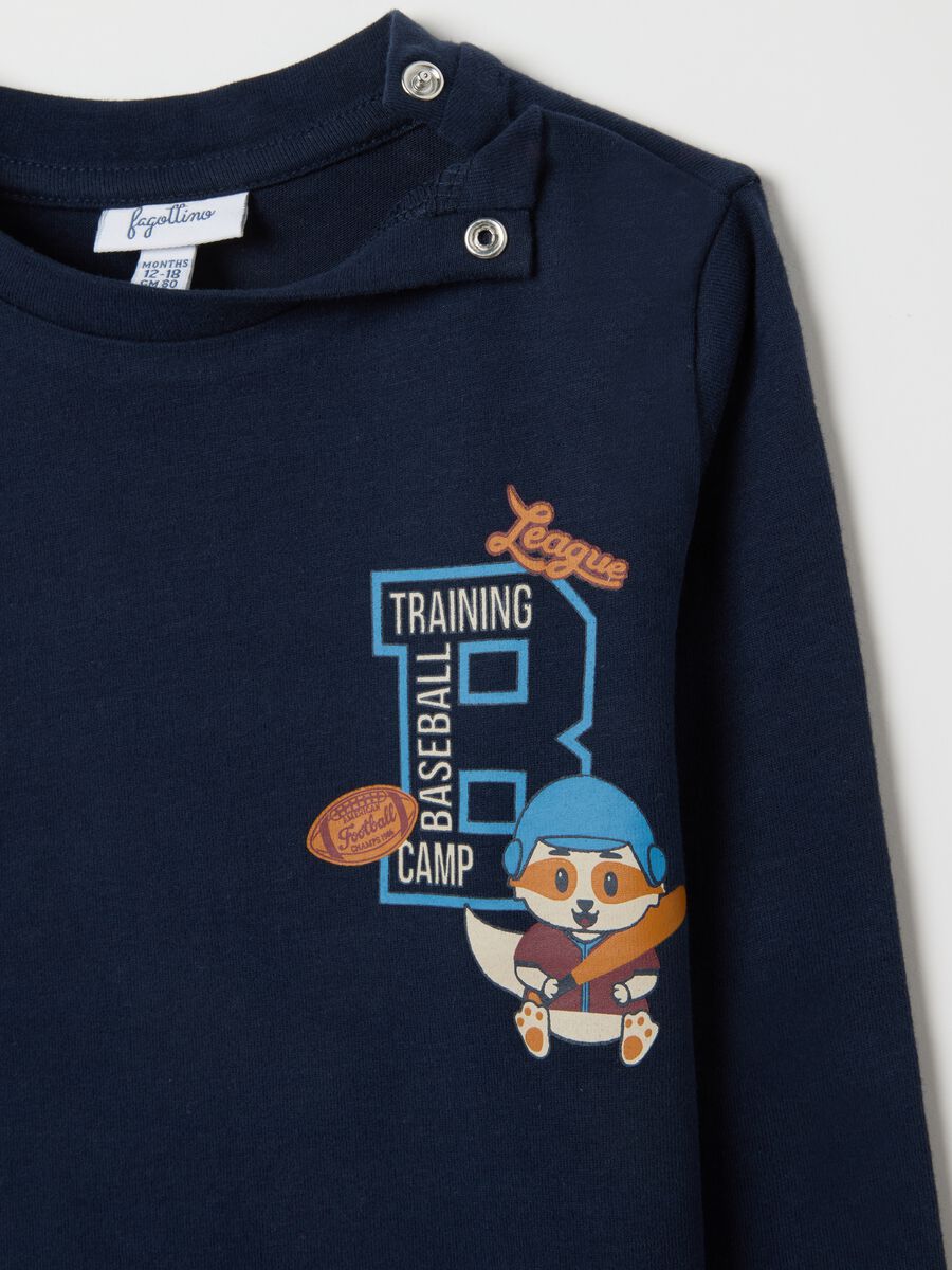 Blue Regular Fit Baby T-shirt in Pure Cotton_3
