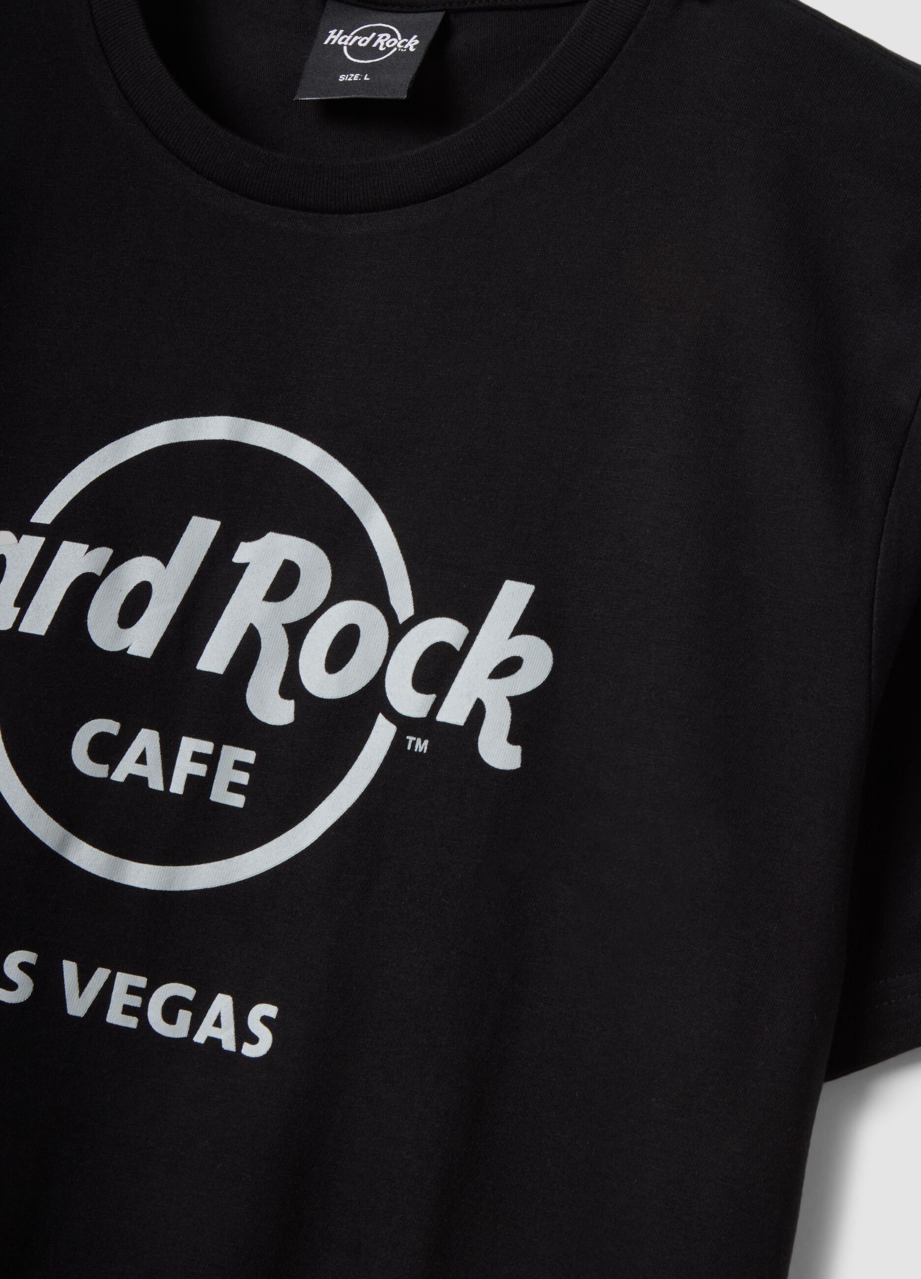 Schwarzes Hard Rock Cafe T-Shirt aus reiner Baumwolle im Regular Fit
