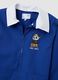 Blue school smock with zip and panda embroidery for boys_2