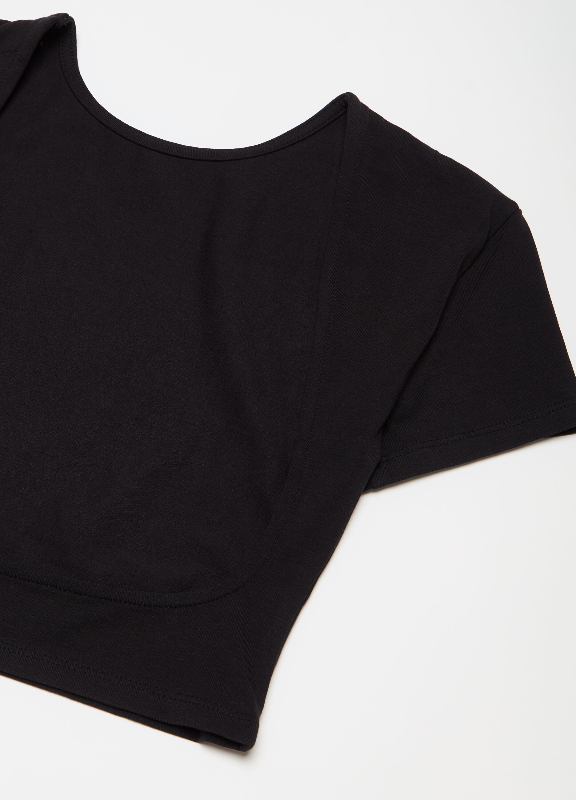Backless T-shirt Crop Black