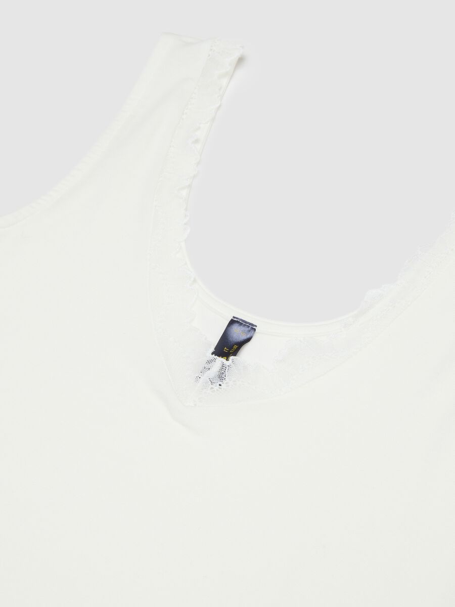 Wei&szlig;e Regular Fit Weste mit Spitze_5